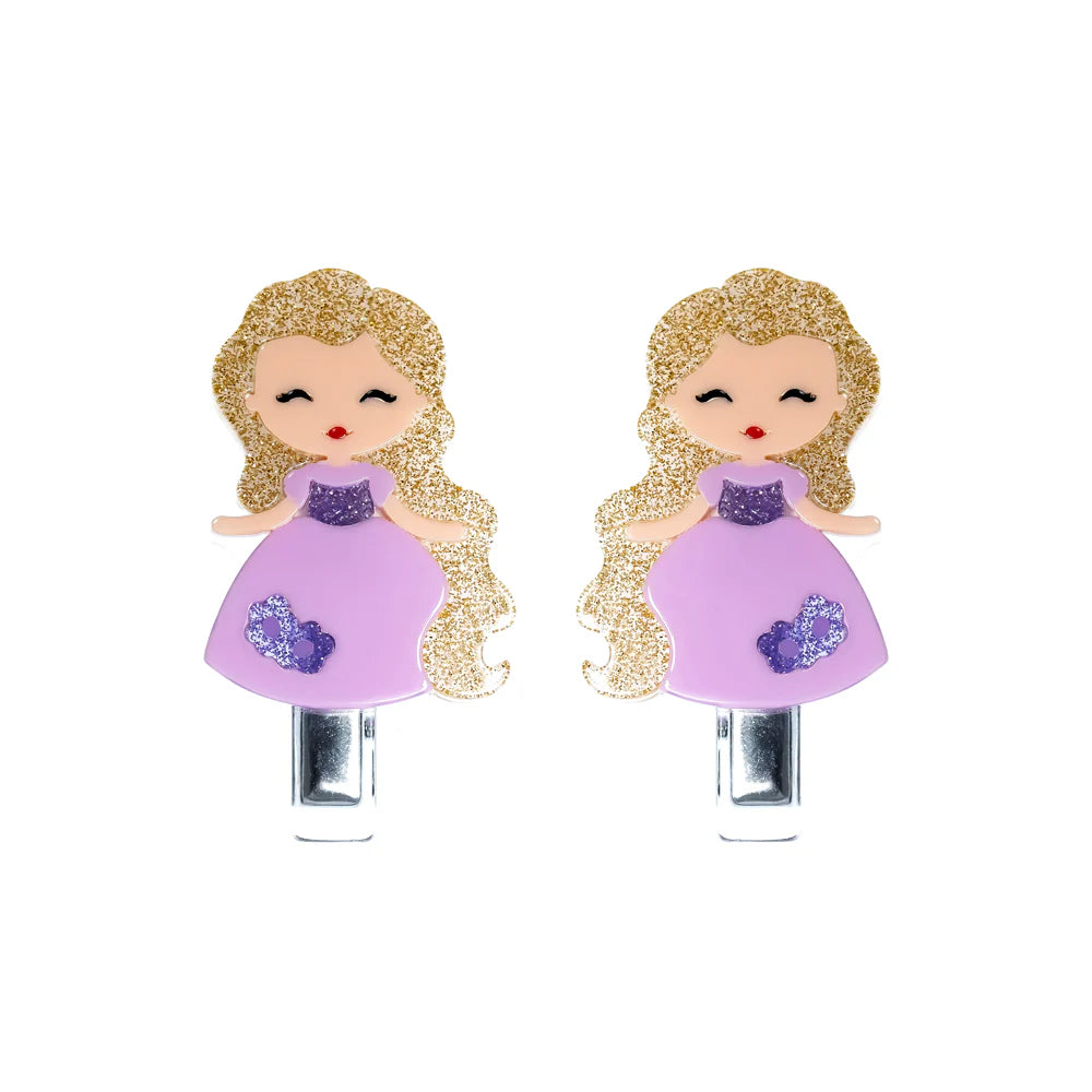 Cute Doll Purple Dress Alligator Clips