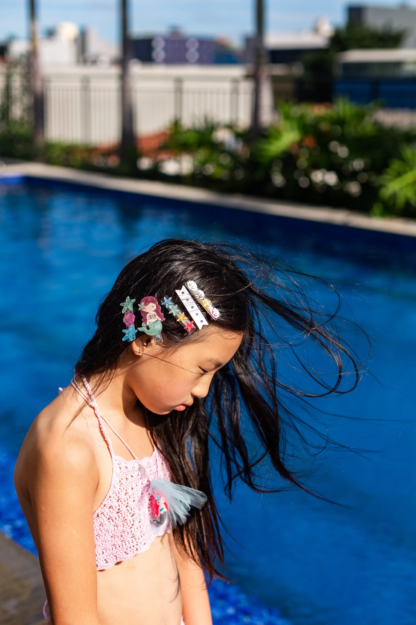 Mermaid Light Green Pearlized Alligator Clip