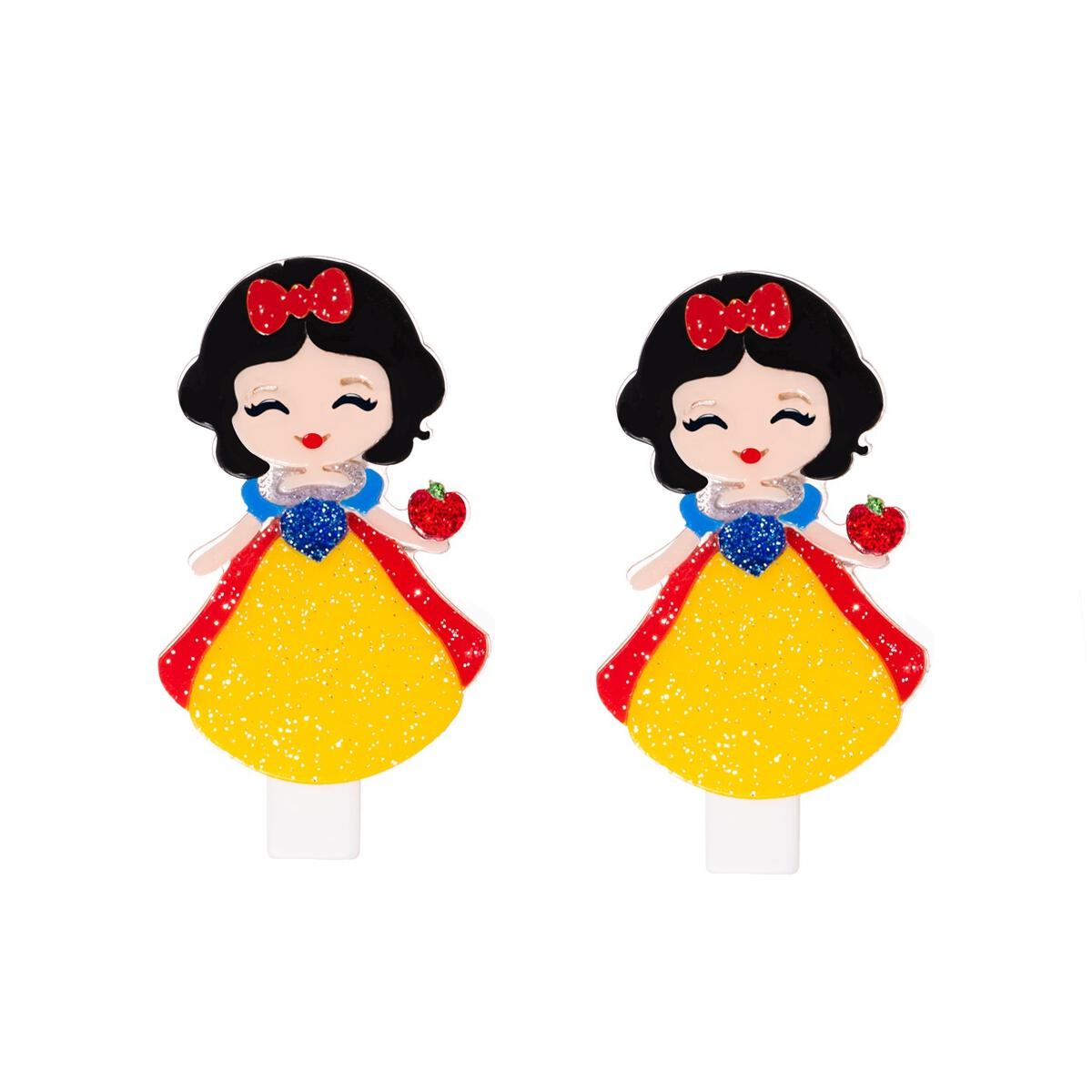 Cute Doll Yellow Red Dress Alligator Clips