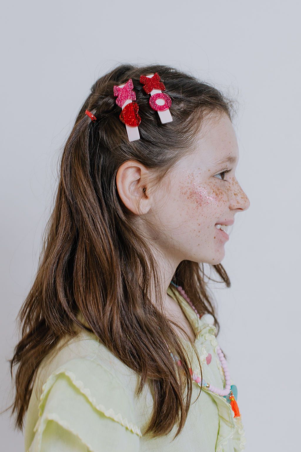 XOXO Glitter Red Hair Clips