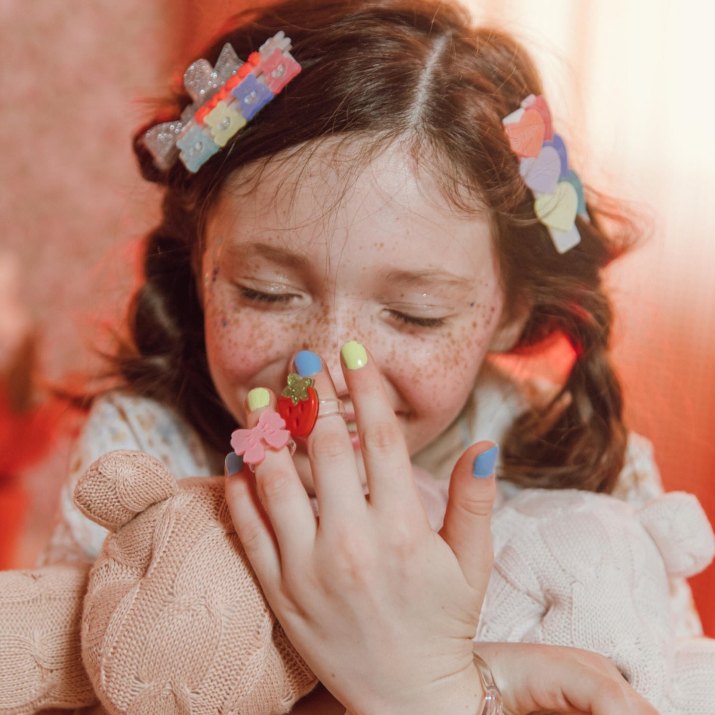 Sweet Bears and Bowtie Pink Hair Clips