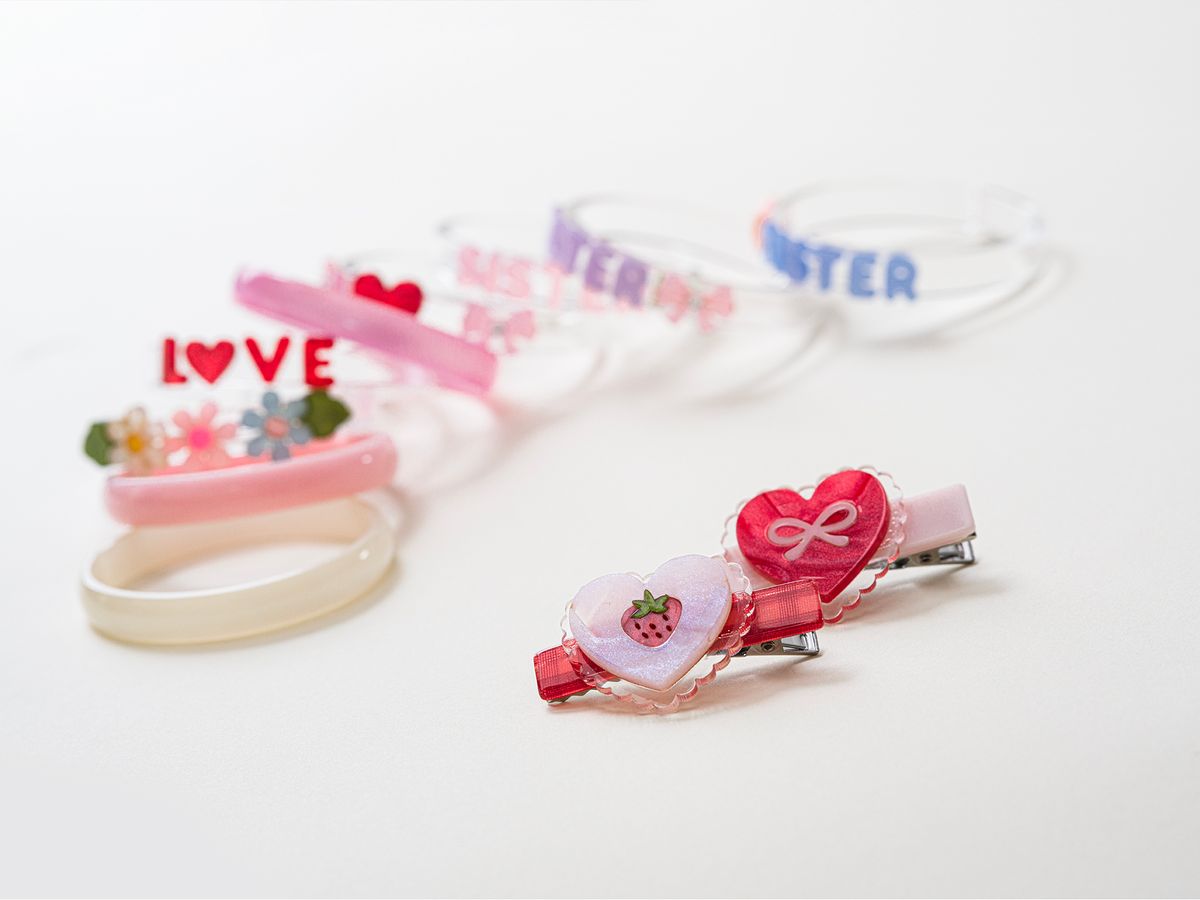 Sweetheart Strawberry Shimmer Hair Clips