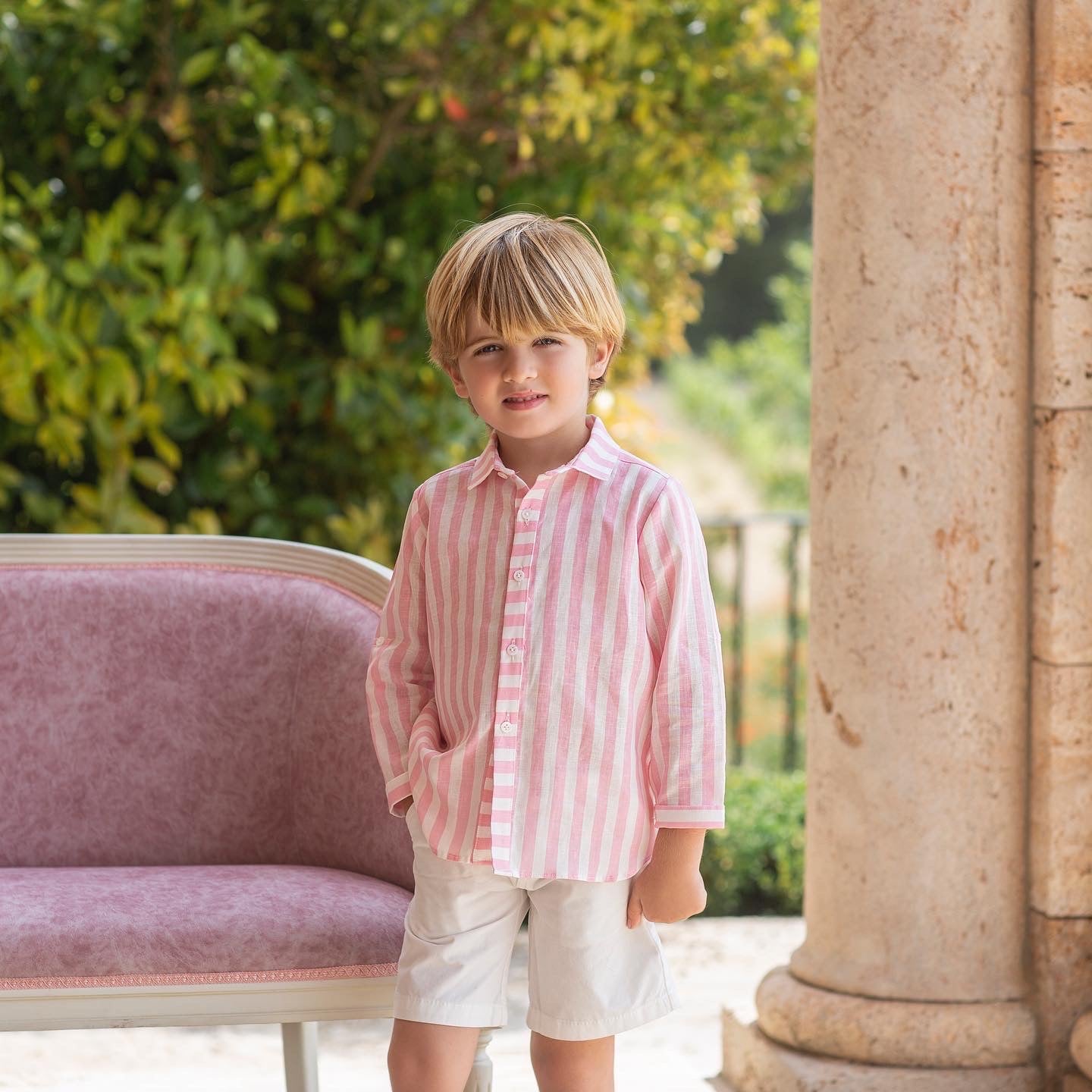 Set rayas rosas niño