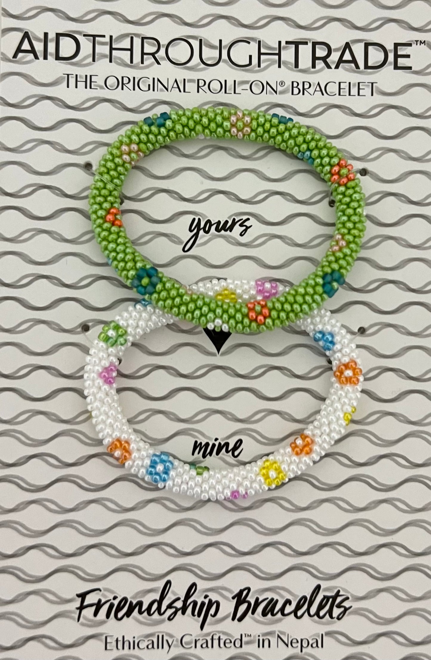 Friendship Rollies Bracelets - Flower Power Green