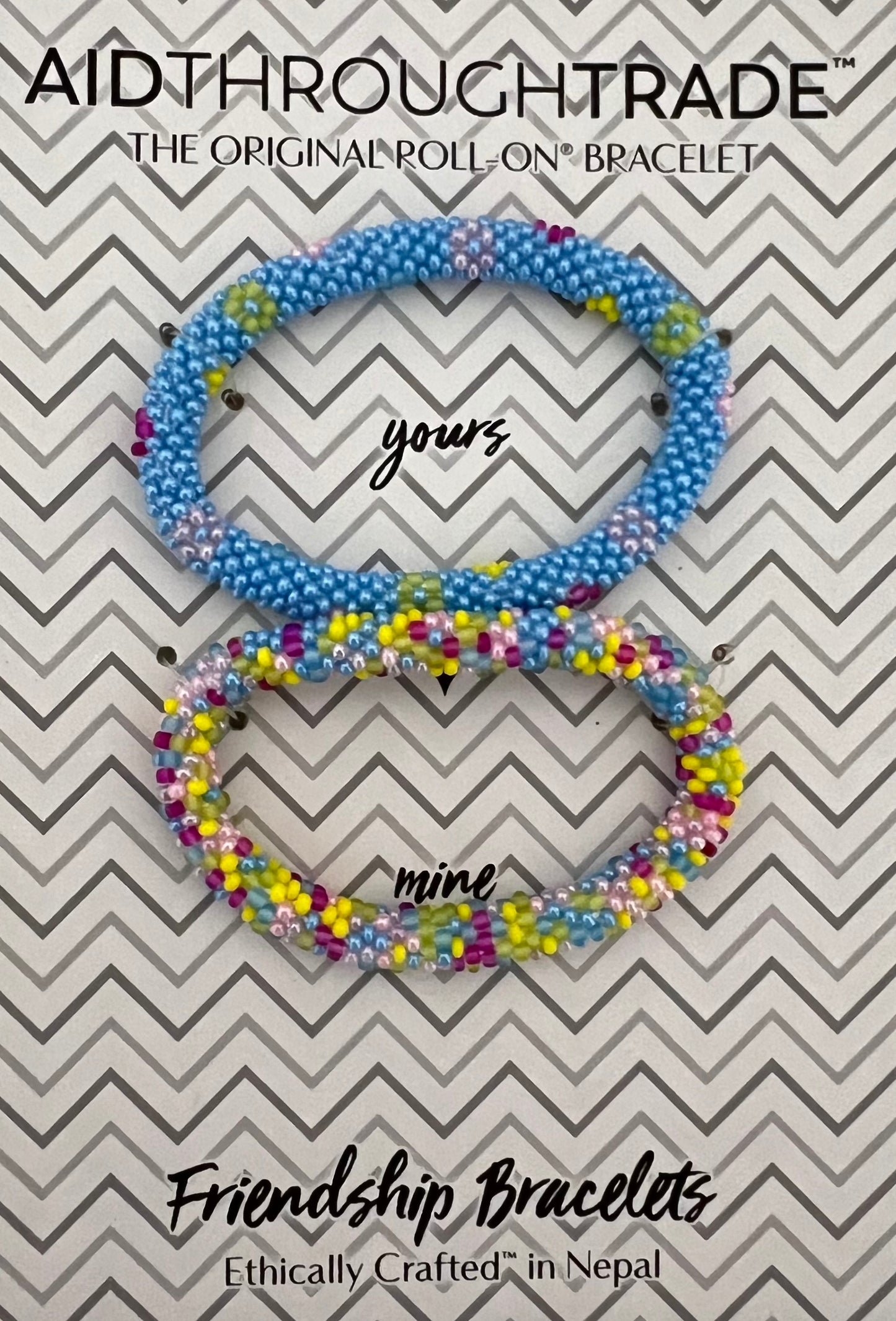 Friendship Rollies Bracelets - Flower Power Blue Sky